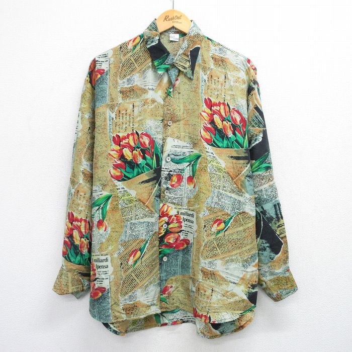 No.1037 VINTAGE ヴィンテージ 古着 総柄シャツ 長袖 民族柄 No.1037 VINTAGE ヴィンテージ 古着 総柄シャツ 長袖 民族柄