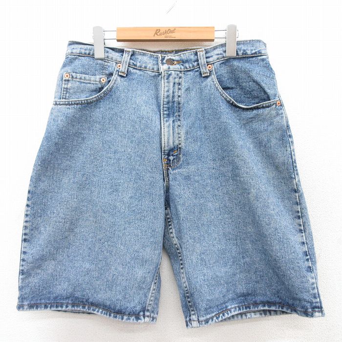 【中古】古着 リーバイス Levis 560 ショートパンツ ショーツ メンズ 90年代 90s コットン USA製 アメリカ製 紺 ネイビー デニム 【spe】 W32 中古 ボトムス 短パン ショーパン ハーフ | 春夏 春物 春服 夏物 夏服 半ズボン カジュアル メンズファッション ファッ