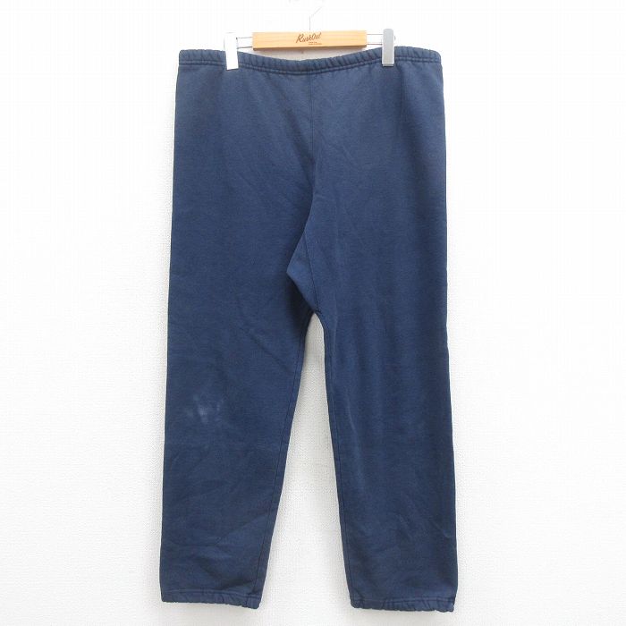 70s ヴィンテージ スウェットパンツ 紐仕様 股ガゼット付き ネイビー 古着 pasw25072387.jpg