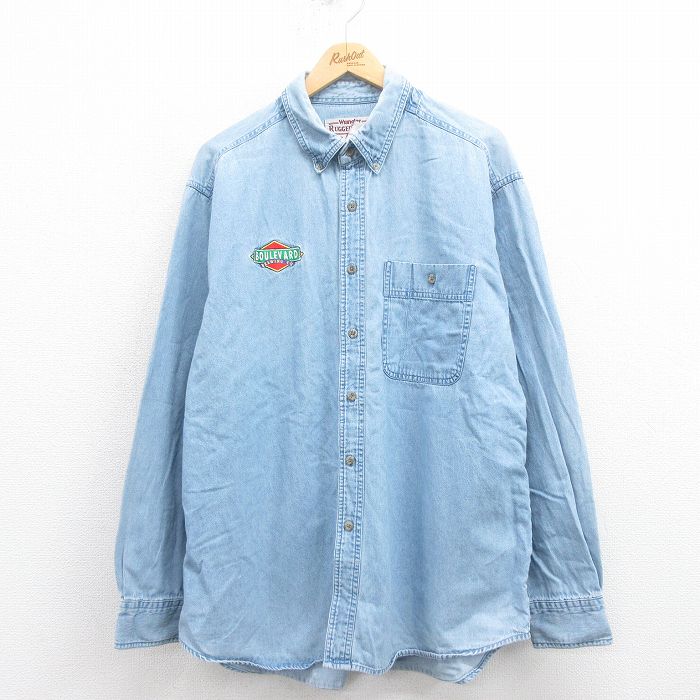 80S ラングラー Wrangler デニムシャツ XL ウエスタンシャツ Wrangler ラングラー デニムウエスタンシャツ 80s USA製 | ohal
