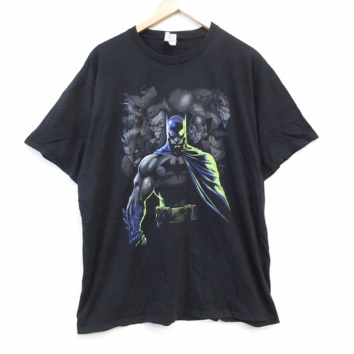3510　BATMAN バットマン　アメコミ　ビッグプリント　Tシャツ　黒 キッズ 古着 80s USA製 BATMAN バットマン アメコミ
