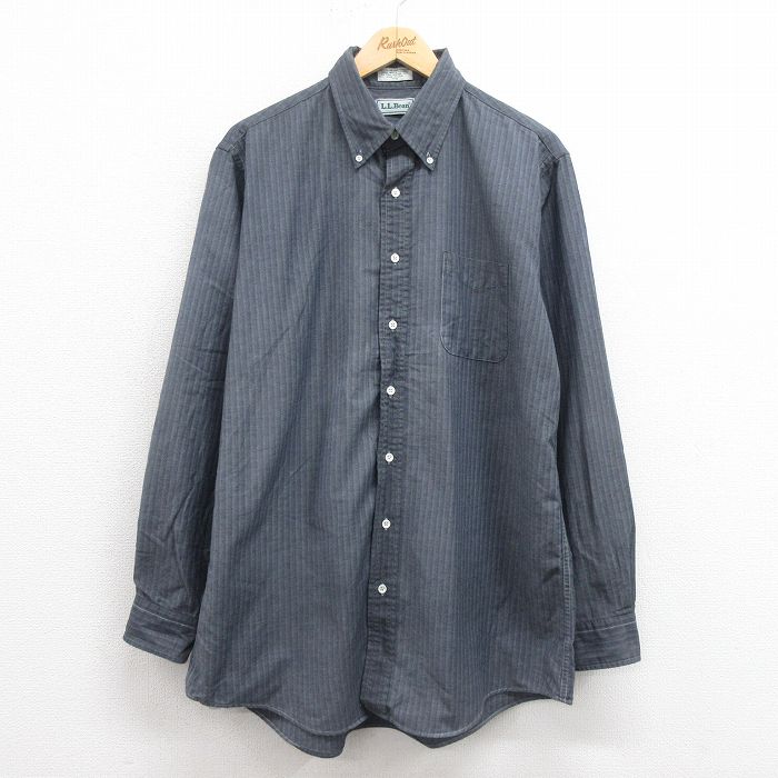 80s-90s L.L.Beanエルエルビーン ストライプ 長袖シャツ USA製 USA製 80～90s L.L.Bean ストライプシャツ エルエルビーン
