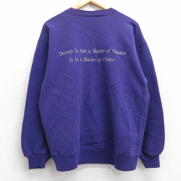 【中古】古着 ラッセル 長袖スウェット メンズ 90年代 90s GIRLS CLUB 刺繍 クルーネック 丸首 USA製 アメリカ製 紫 パープル 【spe】 Lサイズ 中古 スエット トレーナー トップス | 春夏 春物 春服 秋冬 秋物 秋服 メンズファッション カジュアル おしゃれ ファ
