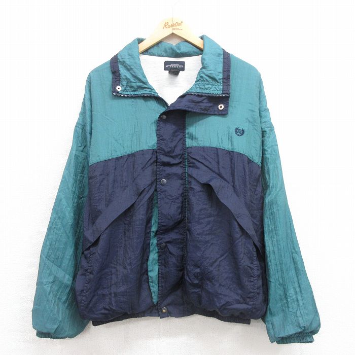 綺麗 ビンテージ ジバンシー 金ボタン ジップ ブルゾン ジャケット 青 M位 k-spd13y23n15zc17e.jpg