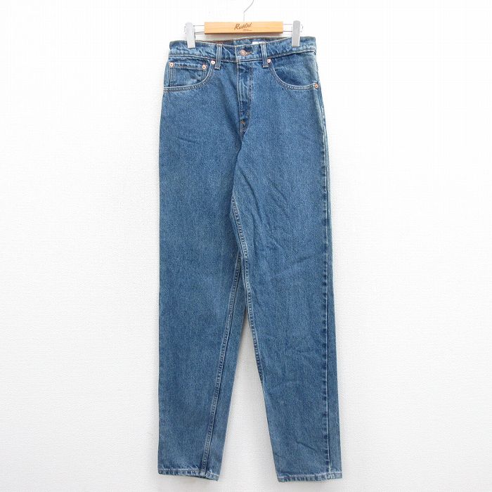 【中古】古着 ジーンズ Levis リーバイス 550 メンズ 90年代 90s テーパード コットン USA製 アメリカ製 薄紺 ネイビー デニム 【spe】 W30 中古 ボトムス ジーパン Gパン ロングパンツ | 春夏 春物 春服 秋冬 秋物 秋服 長ズボン カジュアル メンズファッション
