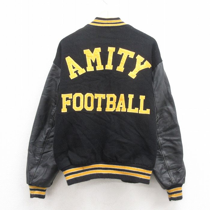 80s 90s USA製 JCPENNEY レザースタジャン　本革　オリンピック Vintage 1980s Bowling Champs 'dennis' Satin Jacket / Snap
