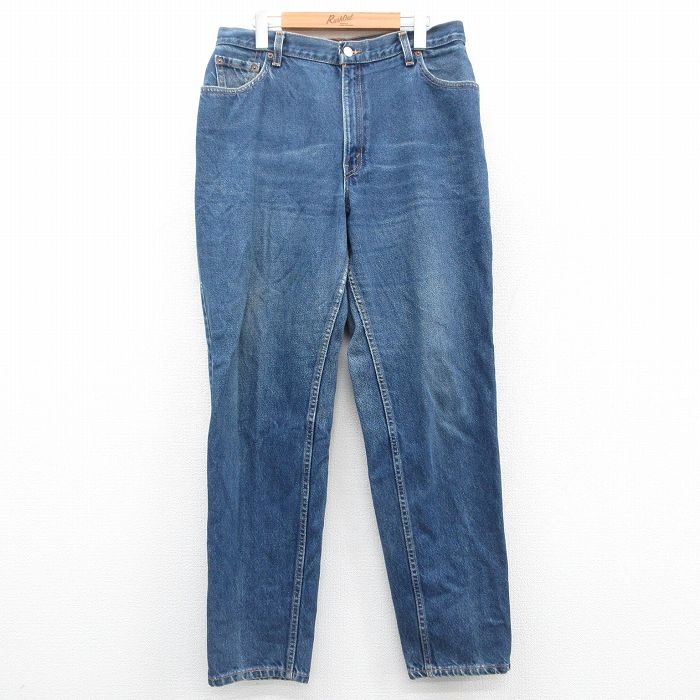 【中古】古着 リーヴァイズジーンズ Levis 550 デニム レディース 90年月日 90s ヒゲ テーパード 綿織物 USA製 亜米利加製 紺 米国海軍 ジーンズ 中古 ボトムス ジーパン G食麺麭 ロングズボン下 | 春夏 春物 春服 夏物 夏服 半ズボン 心地好い レディース流行り物 おしゃ