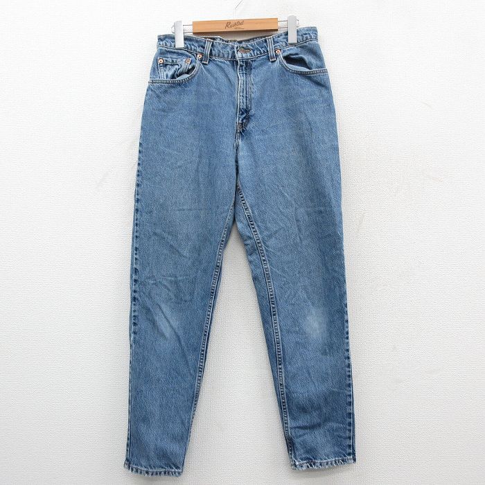 【中古】古着 リーヴァイズジーンズ Levis 550 デニム レディース 90年月日 90s ヒゲ テーパード 綿織物 USA製 亜米利加製 紺 米国海軍 ジーンズ 【spe】 中古 ボトムス ジーパン G食麺麭 ロングズボン下 | 春夏 春物 春服 夏物 夏服 半ズボン 心地好い レディースファッショ