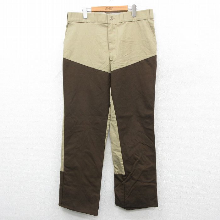 【中古】古着 カベラス ハンティングパンツ メンズ 80年代 80s ダブルニー ツートンカラー バイカラー USA製 アメリカ製 ベージュ他 カーキ 【spe】 W38 中古 ボトムス ロング | 春夏 春物 春服 秋冬 秋物 秋服 長ズボン カジュアル メンズファッション ファッシ