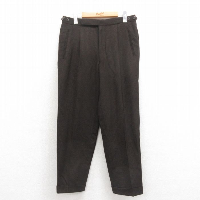 50s 2タックスラックス ダークネイビー ウール カスリ ビンテージ USA