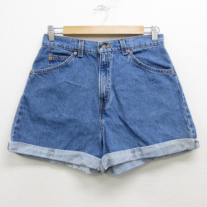 楽天市場 中古 古着 レディース ショートパンツ ショーツ 90年代 90s リーバイス Levis コットン Usa製 アメリカ製 薄紺 ネイビー デニム 中古 ボトムス 短パン ショーパン ハーフ 春夏 春物 春服 夏物 夏服 半ズボン カジュアル レディースファッション