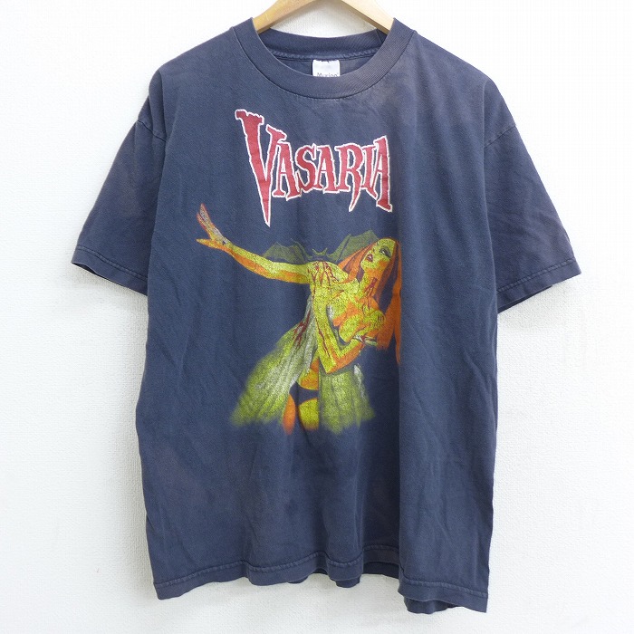 中古 古着 半袖 ビンテージ ヴィンテージ ロックtシャツ ダンス楽隊tシャツ 90年代 90s ヴァサリア バサリア コットン クルーネック 丸首 Usa製 アメリカ製 黒 ブラック Spe Xlサイズ 中古 メンズ 春陽夏 春物 春御衣 秋冬 秋物 秋服 メンズファッション ロンt カット 古着