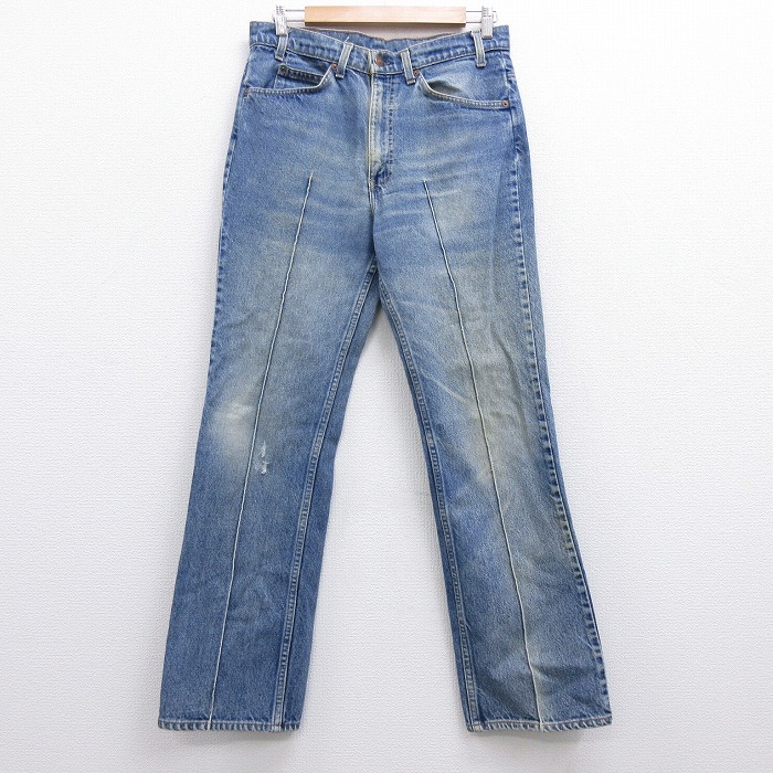 中古 古着 ジーンズ Levis リーヴァイズジーンズ 517 ブーツ洩らす 褐 ダークブルー ジーンズ W32 中古 メンズ ボトムス ジーブレッド Gパン ロング下穿 スプリング夏 春物 春服 秋季冬 秋物 秋服 親方ズボン 簡略 メンズ流行り物 ファッション 御洒落 古着 ジーンズ