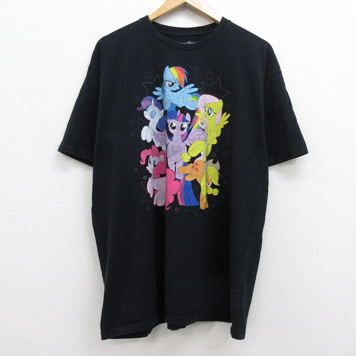 楽天市場 中古 古着 半袖tシャツ アニメ マイリトルポニー トワイライトスパークル コットン クルーネック 丸首 黒 ブラック Xlサイズ 中古 メンズ 中古メンズ半袖プリントキャラクター 古着通販 ビンテージ古着屋rushout