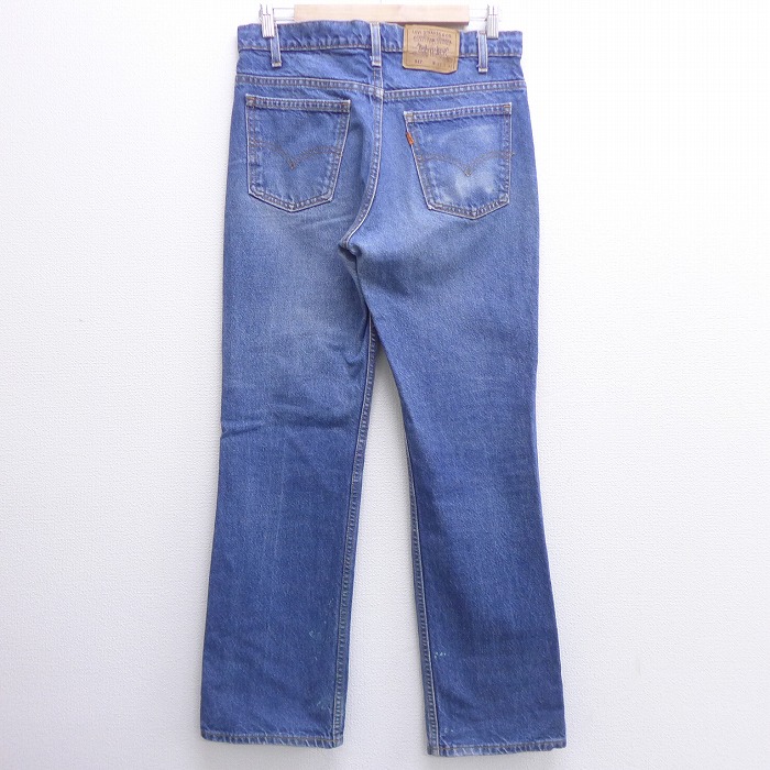 中古 古着 ジーンズ Levis リーバイス 517 メンズ 90年代 90s ブーツカット ヒゲ コットン Usa製 アメリカ製 紺 ネイビー デニム W32 中古 ボトムス ジーパン Gパン ロングパンツ 春夏 春物 春服 秋冬 秋物 秋服 長ズボン カジュアル メンズファッション