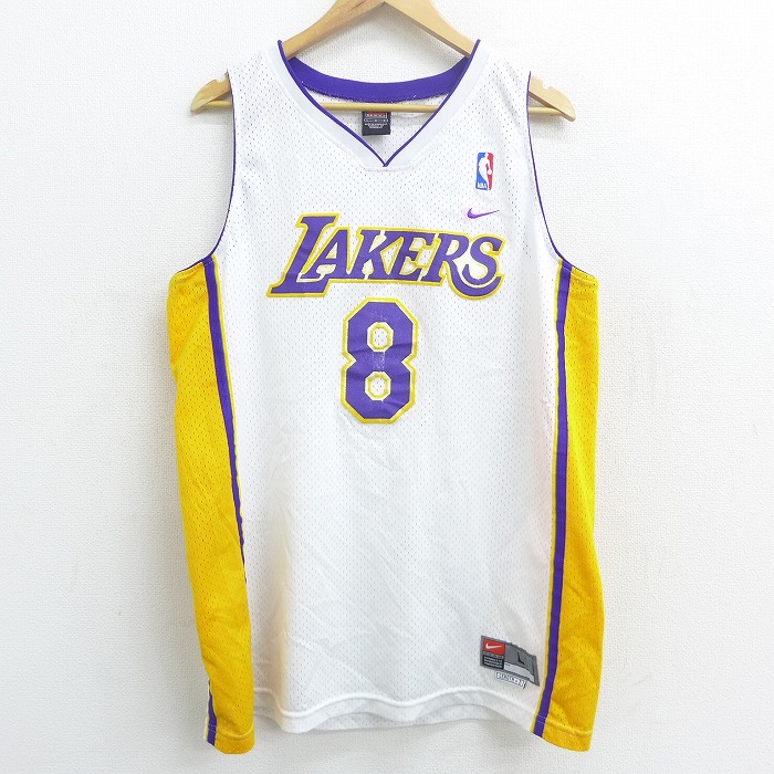 中古 古着 ナイキ Nike ノースリーブtシャツ メンズ 00年代 00s Nba ロサンゼルスレイダース コービーブライアント 8 メッシュ地 Vネック 白他 ホワイト バスケットボール Spe Xlサイズ 中古 春夏 夏物 夏服 メンズファッション カジュアル おしゃれ Sfeah Com