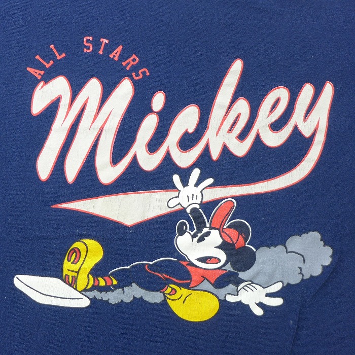 中古 古着 半袖 ビンテージ ヴィンテージtシャツ メンズ 90年代 90s ディズニー Disney ミッキー Mickey Mouse 大きいサイズ 2l Ll ビッグシルエット ゆったり ビッグサイズ オーバーサイズ コットン クルーネック 丸首 Usa製 アメリカ製 紺 ネイビー Spe Xlサ