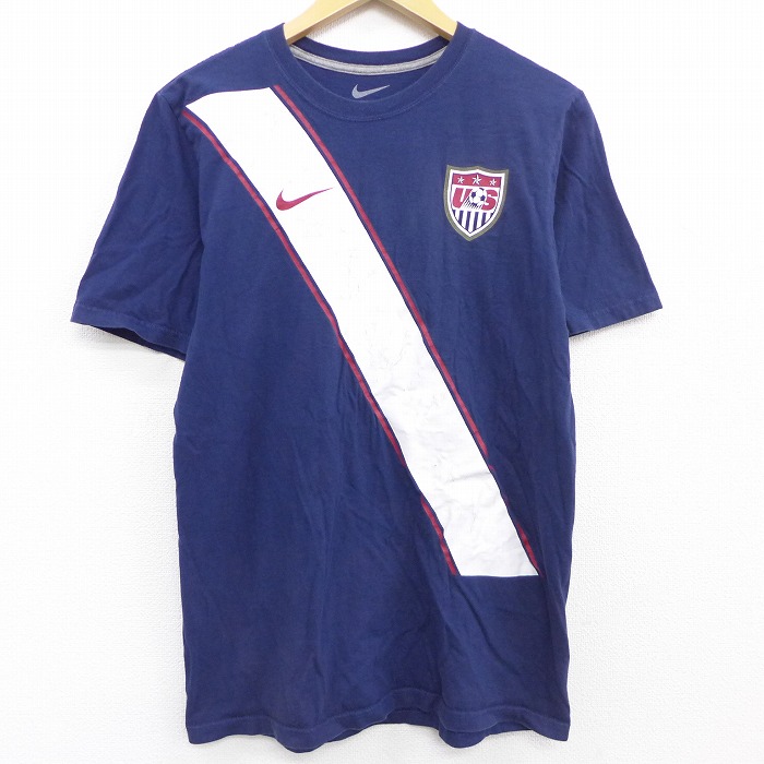 【楽天市場】【中古】古着 ナイキ NIKE 半袖 ブランドTシャツ メンズ USサッカー ランドンドノバン 10 ワンポイントロゴ コットン  クルーネック 丸首 紺 ネイビー Mサイズ 中古 | 春夏 夏物 夏服 メンズファッション カットソー ティーシャツ ティシャツ メンズ ...