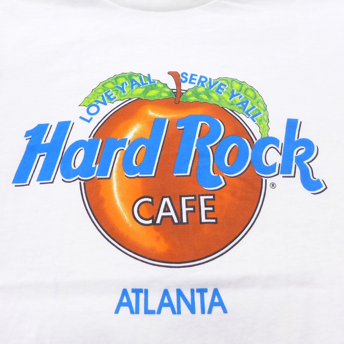 中古 古着 半袖 ビンテージ ヴィンテージtシャツ メンズ 80年代 80s ハードロックカフェ アトランタ 林檎 コットン クルーネック 丸首 Usa製 アメリカ製 白 ホワイト Spe Lサイズ 中古 春夏 夏物 夏服 ヴィンテージtシャツ メンズファッション カットソー テ Rvcconst Com