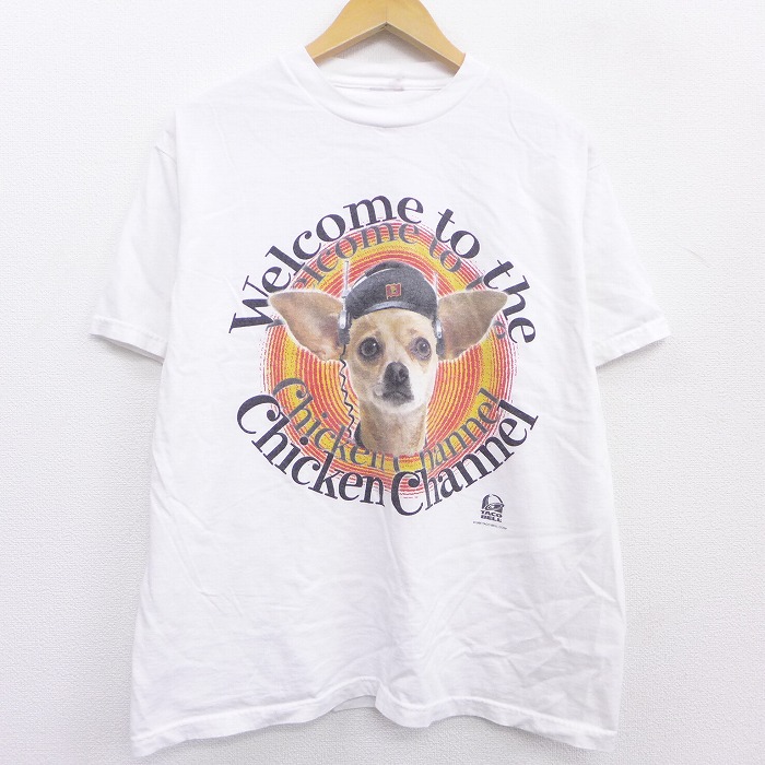 中古 古着 半袖 ビンテージ ヴィンテージtシャツ メンズ 90年代 90s 犬 タコベル クルーネック 丸首 白 ホワイト Spe Lサイズ 中古 春夏 夏物 夏服 ヴィンテージtシャツ メンズファッション カットソー ティーシャツ ティシャツ メンズtシャツ 半袖tシャツ 半 Rvcconst Com