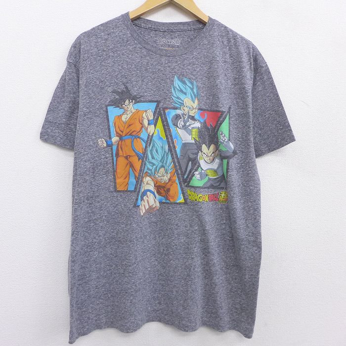 楽天市場 中古 古着 半袖tシャツ メンズ アニメ ドラゴンボール超 孫悟空 ベジータ クルーネック 丸首 グレー 霜降り Xlサイズ 中古 中古メンズ半袖プリントキャラクター 古着通販 ビンテージ古着屋rushout