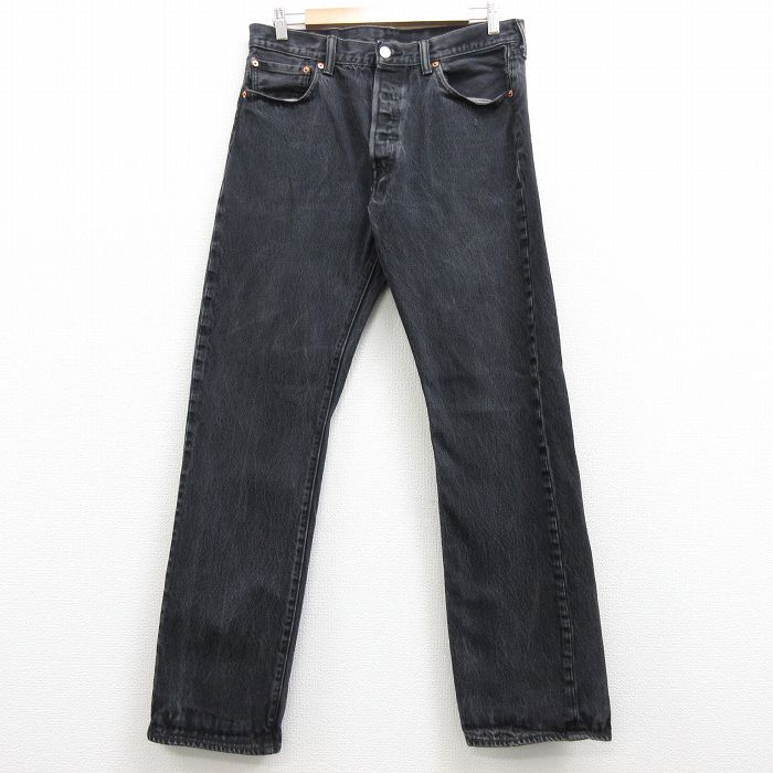 中古 古着 ジーンズ Levis リーバイス 501 メンズ コットン 黒 ブラック デニム W34 中古 ボトムス ジーパン Gパン ロングパンツ 春夏 春物 春服 秋冬 秋物 秋服 長ズボン カジュアル メンズファッション ファッション おしゃれ Andapt Com