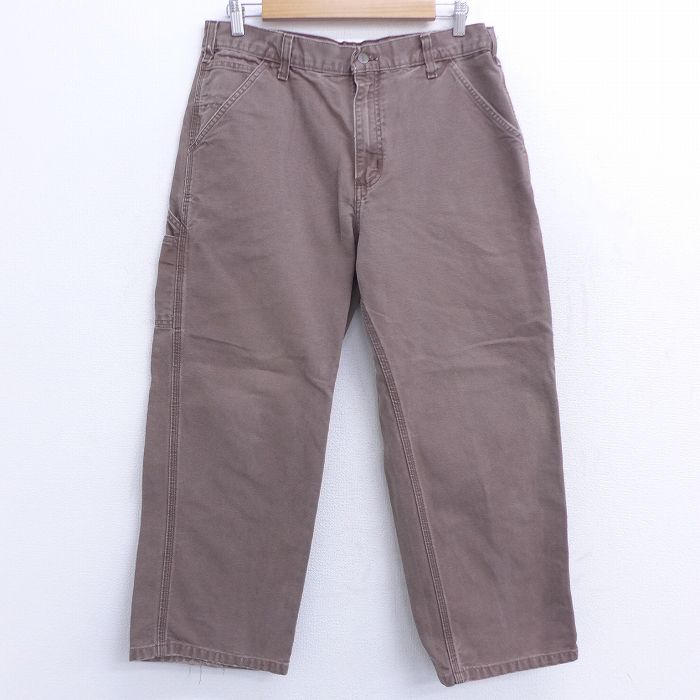 中古 古着 カーハート Carhartt ペインターパンツ メンズ コットン ダック地 茶 ブラウン W33 中古 ボトムス ロング 春夏 春物 春服 秋冬 秋物 秋服 長ズボン カジュアル メンズファッション ファッション おしゃれ Andapt Com