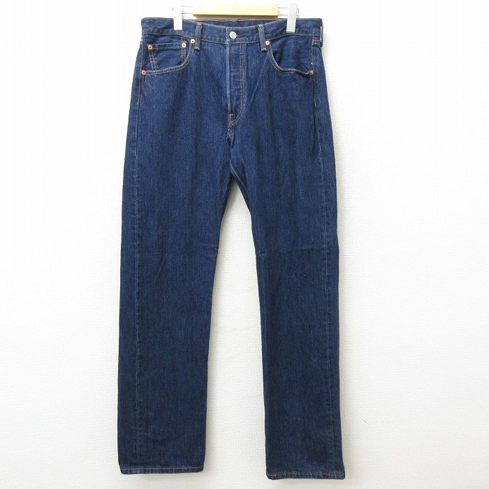 中古 古着 ジーンズ Levis リーバイス 501 メンズ コットン 濃紺 ネイビー デニム W34 中古 ボトムス ジーパン Gパン ロングパンツ 春夏 春物 春服 秋冬 秋物 秋服 長ズボン カジュアル メンズファッション ファッション おしゃれ Cdm Co Mz