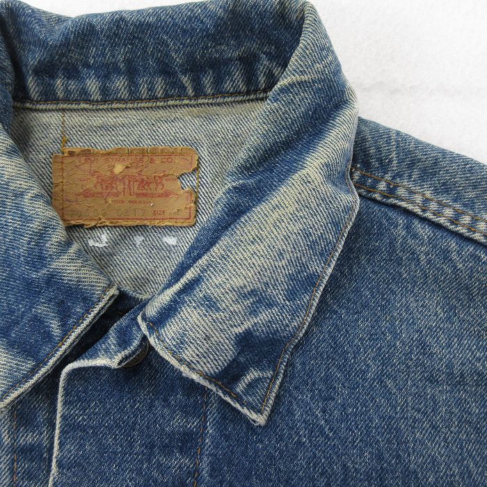 中古 古着 Levis リーバイス 長袖 ビンテージ ヴィンテージ ジージャン メンズ 70年代 70s コットン Usa製 アメリカ製 紺 ネイビー デニム Mサイズ 中古 アウター Gジャンジャケット 春夏 春物 春服 秋冬 秋物 秋服 カジュアル メンズファッション ファッシ