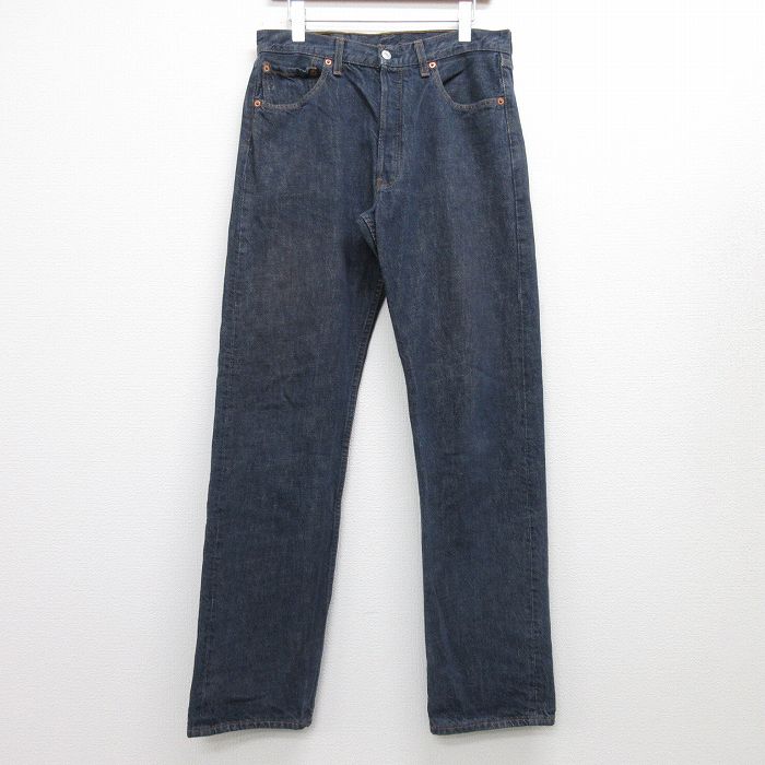 中古 古着 ジーンズ Levis リーバイス 501 メンズ コットン 濃紺 ネイビー デニム W33 中古 ボトムス ジーパン Gパン ロングパンツ 春夏 春物 春服 秋冬 秋物 秋服 長ズボン カジュアル メンズファッション ファッション おしゃれ Liceochiloe Cl