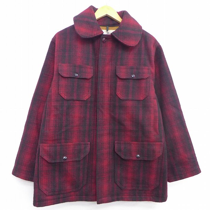 中古 古着 ウールリッチ Woolrich 長袖 ウール ハンティングジャケット メンズ 80年代 80s マッキーノ Usa製 アメリカ製 赤他 レッド チェック Lサイズ 中古 アウター 秋冬 秋物 秋服 冬物 冬服 カジュアル メンズファッション ファッション おしゃれ カジュアル