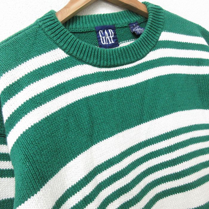 中古 古着 ギャップ Gap 長袖 セーター メンズ 90年代 90s コットン クルーネック 丸首 緑他 グリーン Lサイズ 中古 ニット トップス 春夏 春物 春服 秋冬 秋物 秋服 メンズファッション カジュアル おしゃれ ファッション Mydrap Com