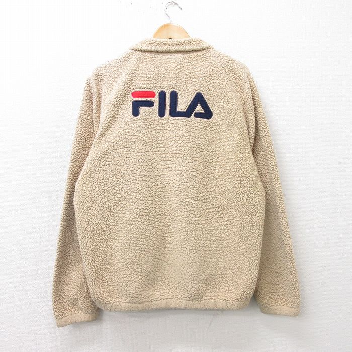 中古 古着 フィラ Fila 長袖 フリースジャケット メンズ ビッグロゴ 大きいサイズ 2l Ll ビッグシルエット ゆったり ビッグサイズ オーバーサイズ ベージュ カーキ Lサイズ 中古 アウター 秋冬 秋物 秋服 冬物 冬服 カジュアル メンズファッション ファッション Ipag Org