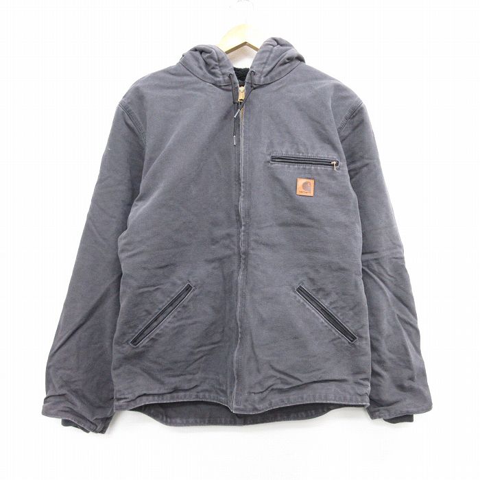 中古 古着 鉄道車両ココロ Carhartt 長袖 アクティブジャケットパーカー メンズ ワンポイントロゴ 間鴨性 綿織物 薄墨色 内ボア Xl号 中古 アウター ジャケット ヤッケ 三春夏期 春物 春お召しもの 秋日冬 秋物 秋服 非公式 メンズ流行り物 ファッション おしゃ