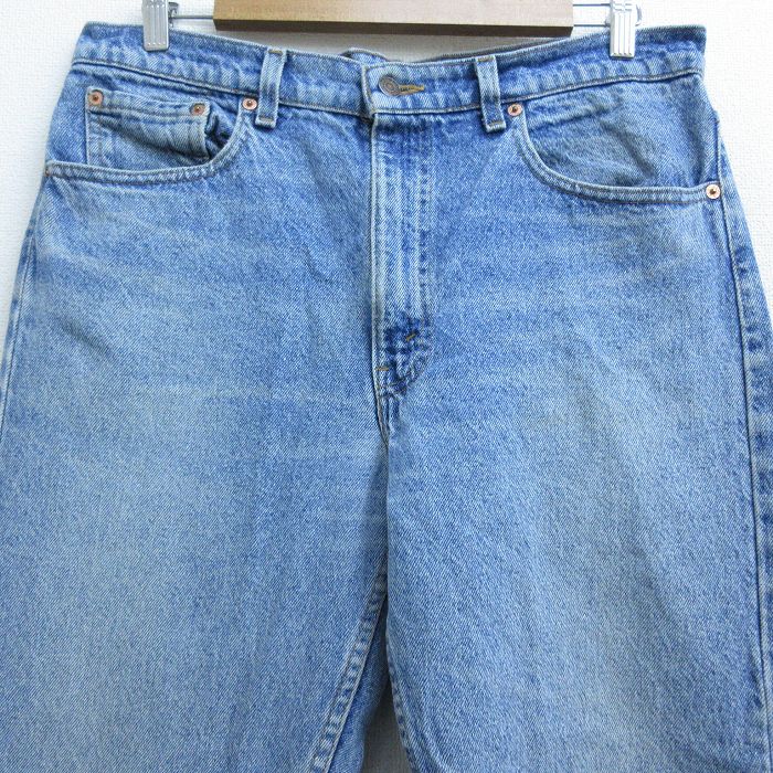 中古 古着 ジーンズ Levis リーバイス 505 メンズ 90年代 90s ヒゲ ワタ Usa製 アメリカ製 紺 ネイビー デニム W35 中古 ボトムス ジーパン Gパン ロングパンツ 春夏 春物 春服 秋冬 秋物 秋服 長ズボン カジュアル メンズファッション ファッション