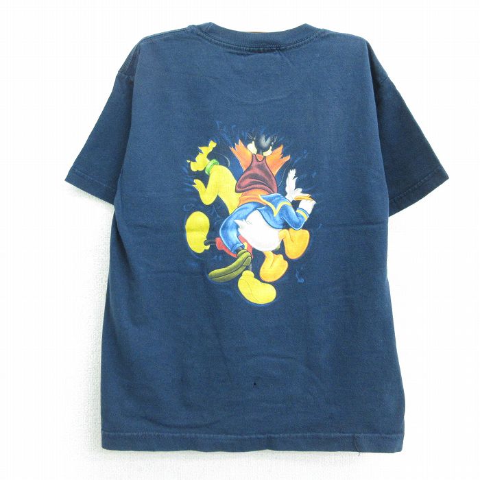 古着 半袖tシャツ Disney Mickey Mouse おしゃれ こども服 カジュアル キッズ クルーネック コットン ディズニー ドナルド ネイビー ファッション プルート ボーイズ ミッキー 両面プリント 丸首 女の子 子ども服 子供服 春夏 春服 春物 秋冬 秋服 秋物 紺 数量限定価格