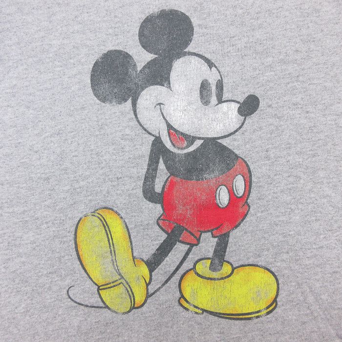 中古 古着 Mouse Mickey リンガー ボーイズ グレー ミッキー クルーネック 丸首 春夏 キッズ Disney ディズニー 霜降り 半袖tシャツ 子供服
