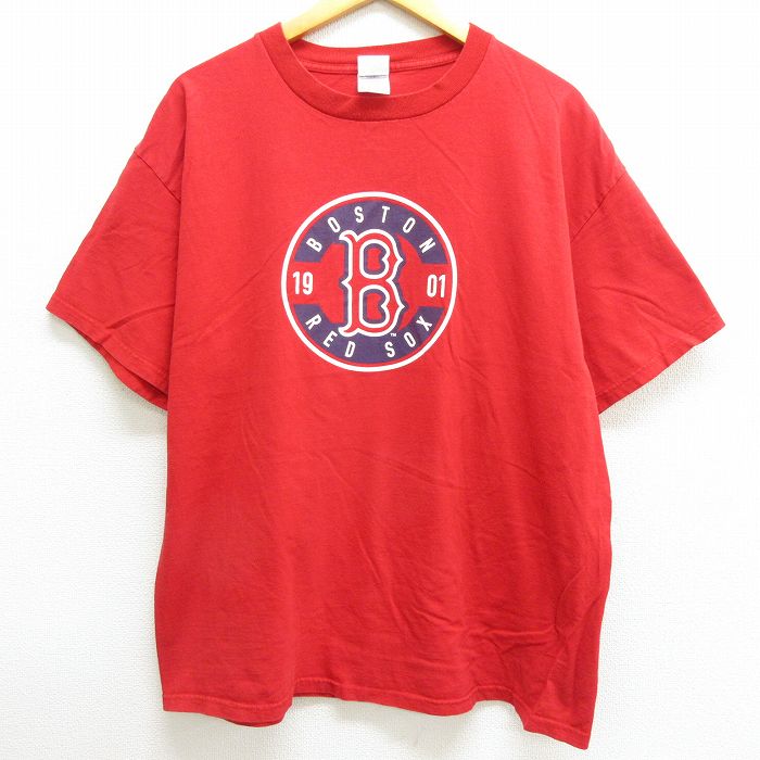 注目ブランドのギフト 中古 古着 半袖 ビンテージ ヴィンテージtシャツ メンズ 00年代 00s Mlb ボストンレッドソックス コットン クルーネック 丸首 赤 レッド Xlサイズ 春夏 夏物 夏服 メンズファッション カットソー ティーシャツ ティシャツ メンズtシャツ