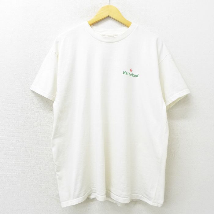 再入荷 予約販売 中古 古着 半袖 ビンテージ ヴィンテージtシャツ メンズ 90年代 90s ハイネケン ビール コットン クルーネック 丸首 Usa製 アメリカ製 白 ホワイト Spe Xlサイズ 春夏 夏物 夏服 メンズファッション カットソー ティーシャツ ティシ Toyama Nozai Co Jp