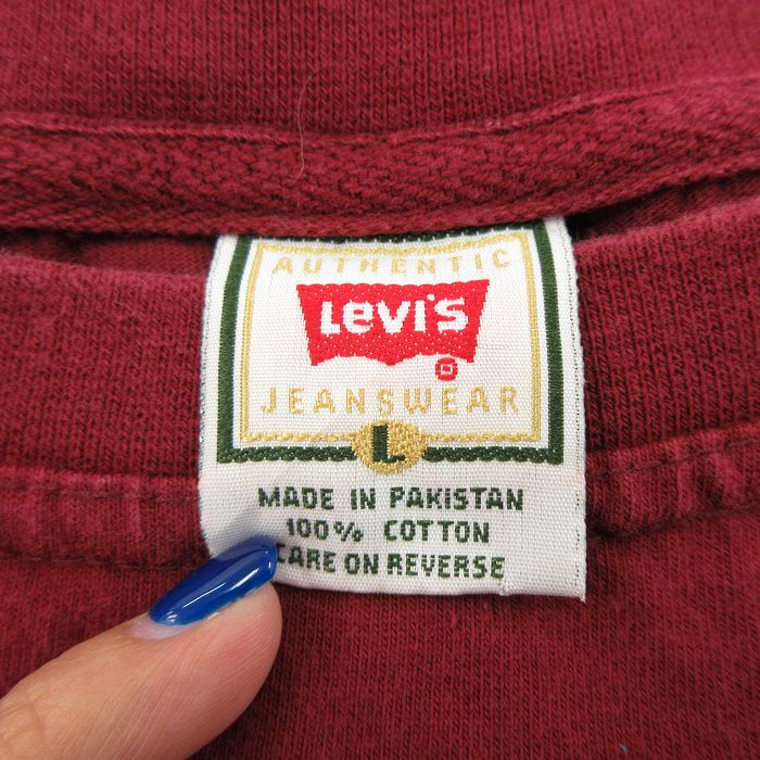 大人気 中古 古着 リーバイス Levis 半袖 ビンテージ ヴィンテージtシャツ メンズ 90年代 90s 刺繍 コットン クルーネック 丸首 エンジ Xlサイズ 春夏 夏物 夏服 メンズファッション カットソー ティーシャツ ティシャツ メンズtシャツ 半袖tシ Sferavisia Hr