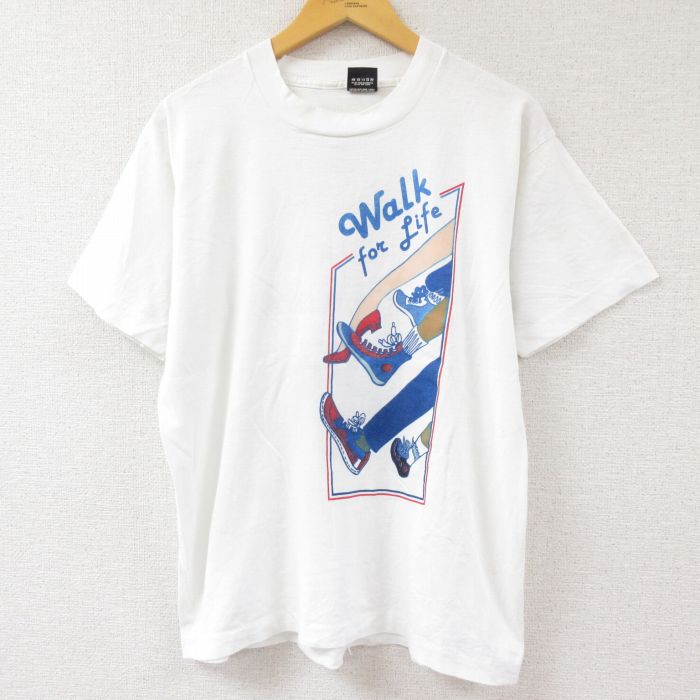 Sale 59 Off 中古 古着 半袖 ビンテージ ヴィンテージtシャツ メンズ 80年代 80s ウォークフォーライフ 企業広告 クルーネック 丸首 Usa製 アメリカ製 白 ホワイト Lサイズ 春夏 夏物 夏服 メンズファッション カットソー ティーシャツ ティシャツ