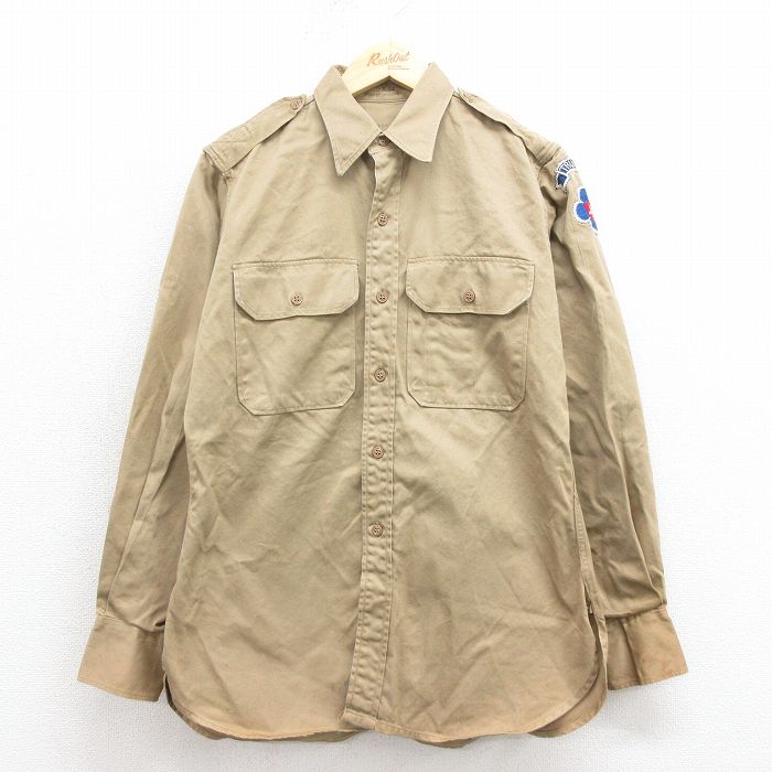 楽天市場】40s 米軍実物 US ARMY マチ付き 長袖 コットン シャツ / 40