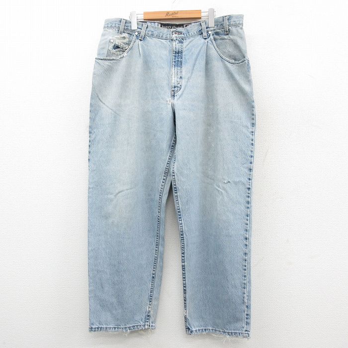 【中古】古着 リーバイス Levis シルバータブ ジーンズ メンズ 90年代 90s baggy ボロ コットン USA製 薄紺 デニム【spe】 25nov21