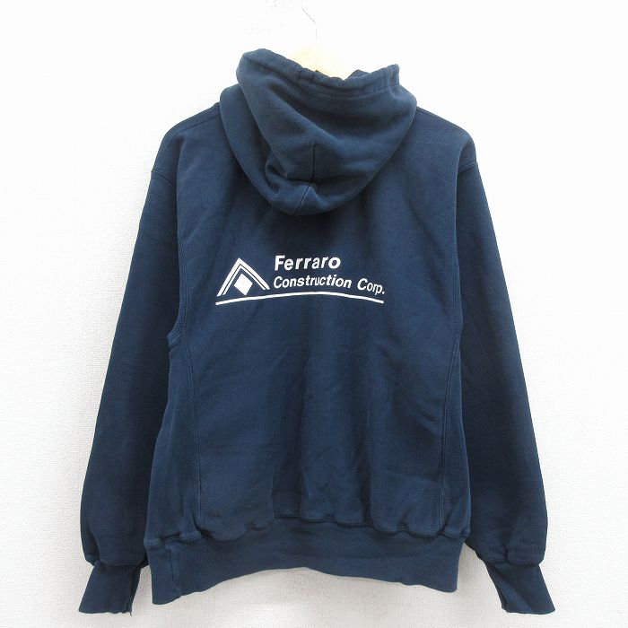 【中古】古着 長袖 チャンピオン Champion リバースウィーブ パーカー メンズ 00年代 00s Ferraro 紺 25nov25