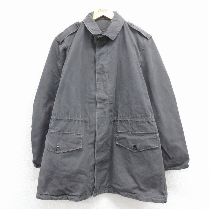 【中古】古着 長袖 ミリタリー ジャケット コート メンズ 80年代 80s オランダ軍 濃グレー【spe】 25dec02