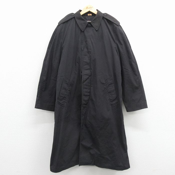 【中古】古着 長袖 ミリタリー コート メンズ 80年代 80s ロング丈 USA製 黒 内側ボア【spe】 25dec06