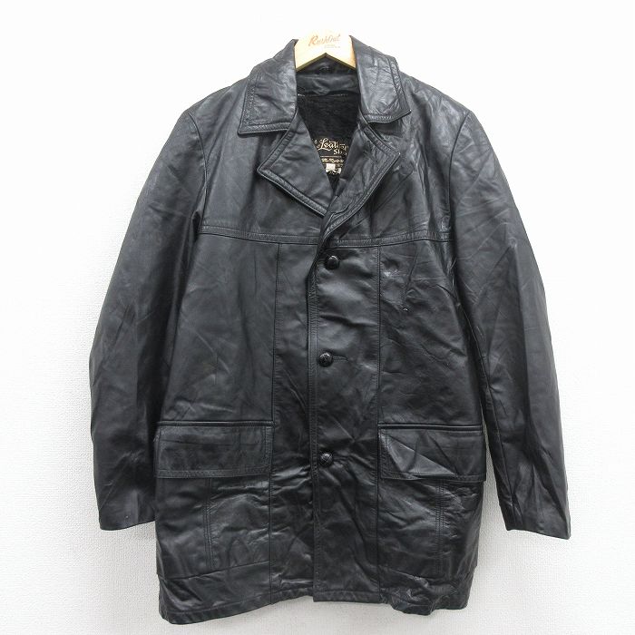 【中古】古着 シアーズ 80s なめし革 上衣 メンズ 80年月日 ロング丈 黒 内部ボア アメカジ 表どおり 心地よい 好いたらしいめ ヴィンテージ レトロ 年寄りの【spe】 25dec15 5OF
