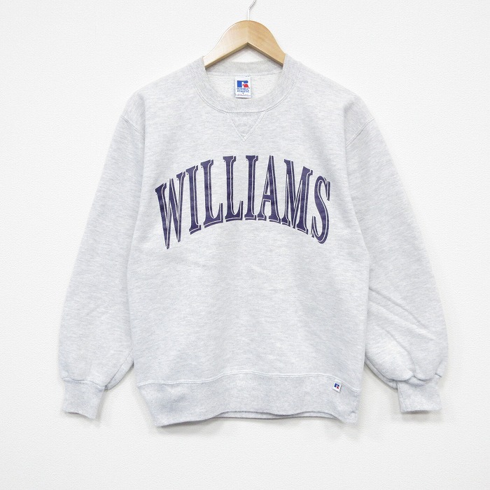 【中古】古着 ラッセル 長袖 スウェット メンズ 90年代 90s WILLIAMS クルーネック USA製 薄グレー 霜降り【spe】 25dec18