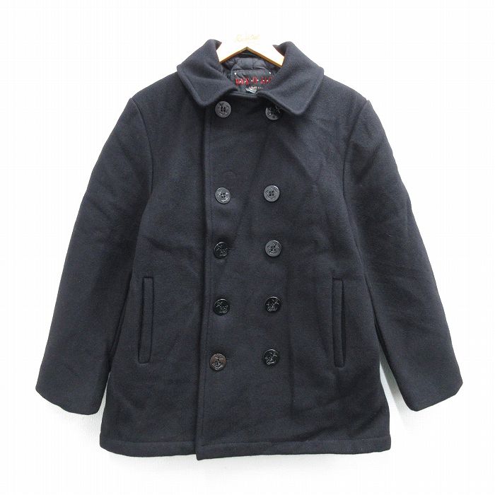 【中古】古着 ショット 長袖 ウール ジャケット ピーコート メンズ 00年代 00s カナダ製 黒 内側キルティング【spe】 25dec25
