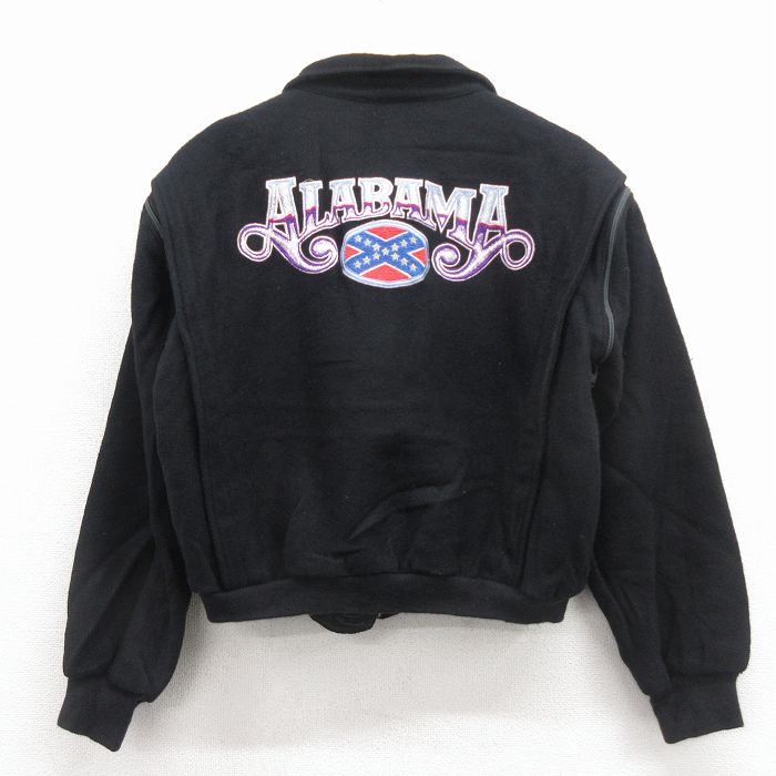 【中古】古着 長袖 ロック バンド ウール ジャケット メンズ 90年代 90s アラバマ 刺繍 黒 25dec27